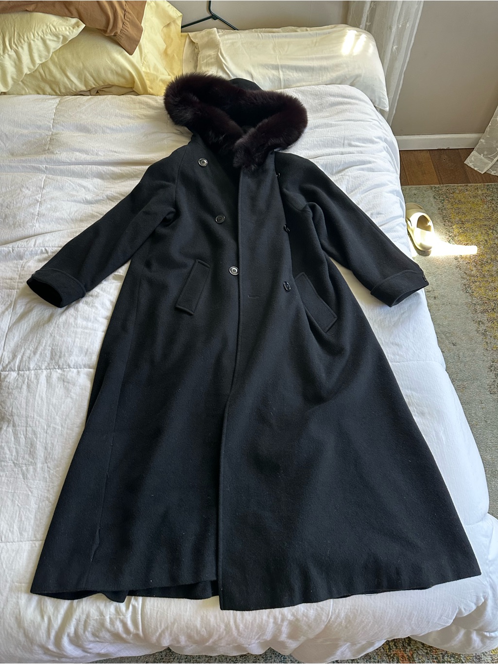 Searle Blatt Studio, Bergdorf Goodman, Long Black Cashmere Coat W Size 4 Usa — image 6 of 7